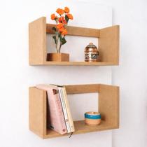 Kit 2 Prateleira Decorativa MDF Cru 50cm Multiuso Resistente Kit 2 Prateleira Decorativa MDF Cru 50cm Multiuso Resistente