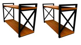 Kit 2 Prateleira Industrial 60x37 em Pinus - Prach Lar Kit 2 Prateleira Industrial 60x37 em Pinus - Prach Lar