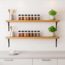 Kit 2 Prateleira Suspensa Mão Francesa Côncavo 30x100cm