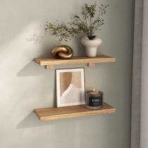 Kit 2 Prateleiras 30cm com Suporte Organização Livros Decoração Elan
