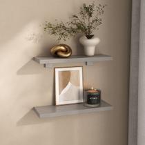 Kit 2 Prateleiras 30cm com Suporte Organização Livros Decoração Elan
