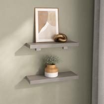 Kit 2 Prateleiras 30cm com Suporte Organização Livros Decoração Elan
