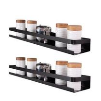 Kit 2 Prateleiras 30cm e 50cm de Cozinha Utensílios Domésticos Temperos Cozinha Preto Fosco