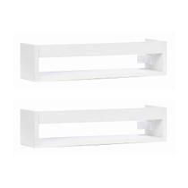 Kit 2 Prateleiras 50x13 MDF MARITIMO Branco Modelo Ideal Para Potes De Vidro Temperos Produtos De Limpeza E Higiene Pessoal Acompanha Kit Montagem
