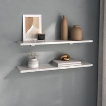 Kit 2 Prateleiras 60cm com Suporte Organização Livros Decoração Elan