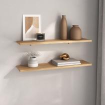 Kit 2 Prateleiras 60cm com Suporte Organização Livros Decoração Elan
