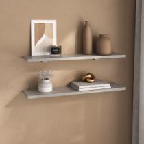Kit 2 Prateleiras 60cm com Suporte Organização Livros Decoração Elan