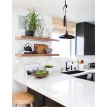 Kit 2 Prateleiras 60X20 Suporte Invisível Madeira Maciça Jacaranda