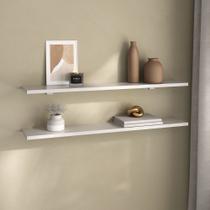Kit 2 Prateleiras 80cm com Suporte Organização Livros Decoração Elan