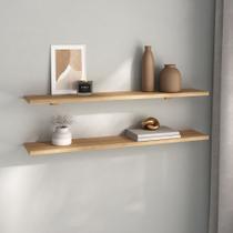 Kit 2 Prateleiras 80cm com Suporte Organização Livros Decoração Elan