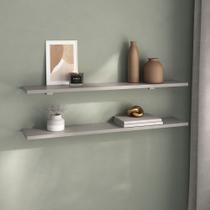 Kit 2 Prateleiras 80cm com Suporte Organização Livros Decoração Elan