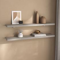 Kit 2 Prateleiras 80cm com Suporte Organização Livros Decoração Elan