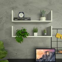 KIT 2 Prateleiras ABA U P15cm Branco MDF Organizador Escritório Quarto Sala - Rufatto Decorações KIT 2 Prateleiras ABA U P15cm Branco MDF Organizador Escritório Quarto Sala - Rufatto Decorações