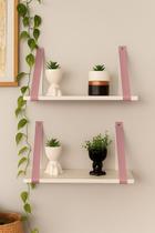 Kit 2 Prateleiras Alça Para Escritorio Quarto Sala Decoração 100 MDF