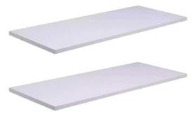 Kit 2 Prateleiras Aparador Livros Mdf Branca 60x20 Flutuante Kit 2 Prateleiras Aparador Livros Mdf Branca 60x20 Flutuante