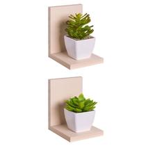 Kit 2 Prateleiras Buzios 15 X 12cm Bege Claro Kit 2 Prateleiras Buzios 15 X 12cm Bege Claro