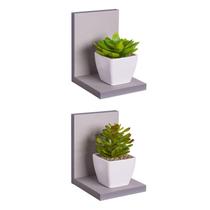 Kit 2 Prateleiras Buzios 15 X 12cm Cinza Claro Kit 2 Prateleiras Buzios 15 X 12cm Cinza Claro