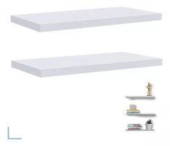 Kit 2 Prateleiras C/ Suporte Invisível Mdf Madeira Branca