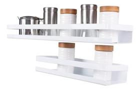Kit 2 Prateleiras Cozinhas Utensílios Temperos Branca Brilho Kit 2 Prateleiras Cozinhas Utensílios Temperos Branca Brilho