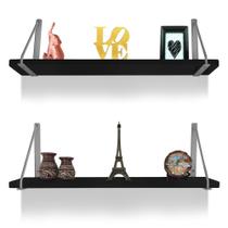 Kit 2 Prateleiras De Livro De Parede Mão Francesa Decorativa MDP 60 X 15 Kit 2 Prateleiras De Livro De Parede Mão Francesa Decorativa MDP 60 X 15