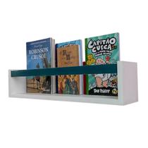 Kit 2 Prateleiras de Livros Criança Nicho de Parede Livreiro Colorido 55cm - arte cedro