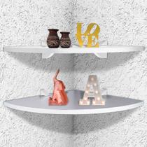 Kit 2 Prateleiras De Parede De Canto Organizadora P/ Quarto Sala Cozinha Em MDF 35 X 35 cm