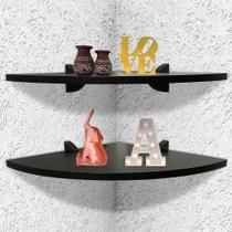 Kit 2 Prateleiras De Parede De Canto Organizadora P/ Quarto Sala Cozinha Em MDF 35 X 35 cm