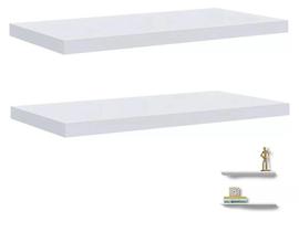 Kit 2 Prateleiras Decorativas 30x10 cm MDF Branco para Parede Sala Quarto Cozinha Escritório Kit 2 Prateleiras Decorativas 30x10 cm MDF Branco para Parede Sala Quarto Cozinha Escritório