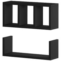 Kit 2 Prateleiras E Nicho Porta Papel Banheiro Em Mdf Resistente 15mm