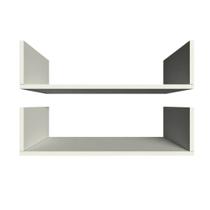 Kit 2 Prateleiras em U 60x15 cm Organizador Escritório com Suporte Invisível Branco