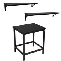 Kit 2 Prateleiras G Pintura Eletrostática + Mesa 70cm Preta Kit 2 Prateleiras G Pintura Eletrostática + Mesa 70cm Preta