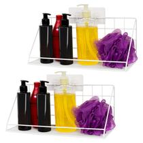 Kit 2 Prateleiras Grade Aramada Multiuso Adesivo Inox