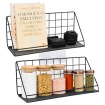 Kit 2 Prateleiras Grade Aramada Multiuso Inox Metal Preto