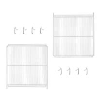 Kit - 2 Prateleiras Grade Branca Visa Vn50 Vb52 Vf50 + 8 Ganchos Suporte - Metalfrio