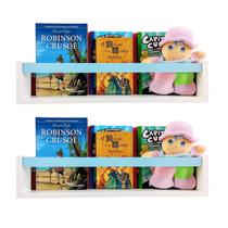 Kit 2 Prateleiras Livros Criança Nicho Parede Livreiro