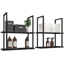 Kit 2 Prateleiras Multiuso D01 Design Preto Fosco Kit 2 Prateleiras Multiuso D01 Design Preto Fosco