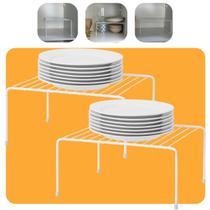 Kit 2 Prateleiras Organizadora Para Armarios Multiuso Funcional Prático Branca Kit 2 Prateleiras Organizadora Para Armarios Multiuso Funcional Prático Branca