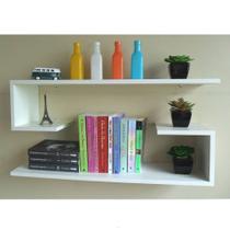 Kit 2 Prateleiras Para Decoração Tipo J Nicho Branco Kit 2 Prateleiras Para Decoração Tipo J Nicho Branco
