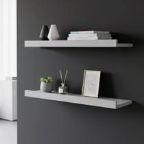 Kit 2 Prateleiras para Quarto com Aba Branco Kit 2 Prateleiras para Quarto com Aba Branco