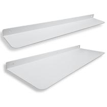 Kit 2 Prateleiras Parede 60cm Multiuso Organização Cozinha Lavanderia Banheiro Aço Robusto