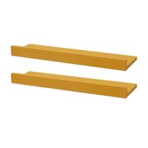 Kit 2 Prateleiras Porta Quadros 100 x 10cm Amarela Suporte Invisível Kit 2 Prateleiras Porta Quadros 100 x 10cm Amarela Suporte Invisível