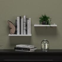 Kit 2 Prateleiras Retas Simples Para Decoração Organização MDF