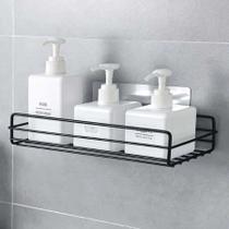 Kit 2 Prateleiras Suporte Com Alto Adesivos Para Parede Banheiro Cozinha Lavanderia Shampoo Sabonete Modelo:1 PEÇA RETA