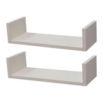 Kit 2 prateleiras u- 50x15 branca livros revistas sala escritorio escola quarto cozinha Kit 2 prateleiras u- 50x15 branca livros revistas sala escritorio escola quarto cozinha