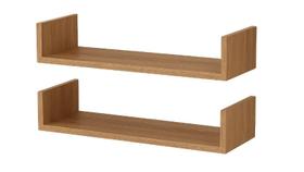 Kit 2 prateleiras u- 60x15 madeirada livros revistas quarto sala cozinha decoração escritório