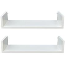 Kit 2 Prateleiras U Mdf 55x10cm Branco Nicho Livros Revista Kit 2 Prateleiras U Mdf 55x10cm Branco Nicho Livros Revista