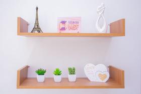 Kit 2 Prateleiras U Mdf 60x15 Freijó Nicho Livros Revista