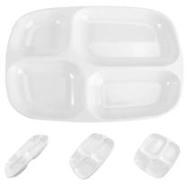 Kit 2 Pratos Bandeja de Melamina Premium 4 Divisórias Hotel