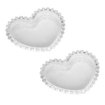Kit 2 Pratos Cristal Coração Pearl Wolff 13cm Para Doces Kit 2 Pratos Cristal Coração Pearl Wolff 13cm Para Doces
