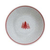 Kit 2 Pratos De Sobremesa Natal Jolly Pinheiro Oxford Cerâmica 19cm